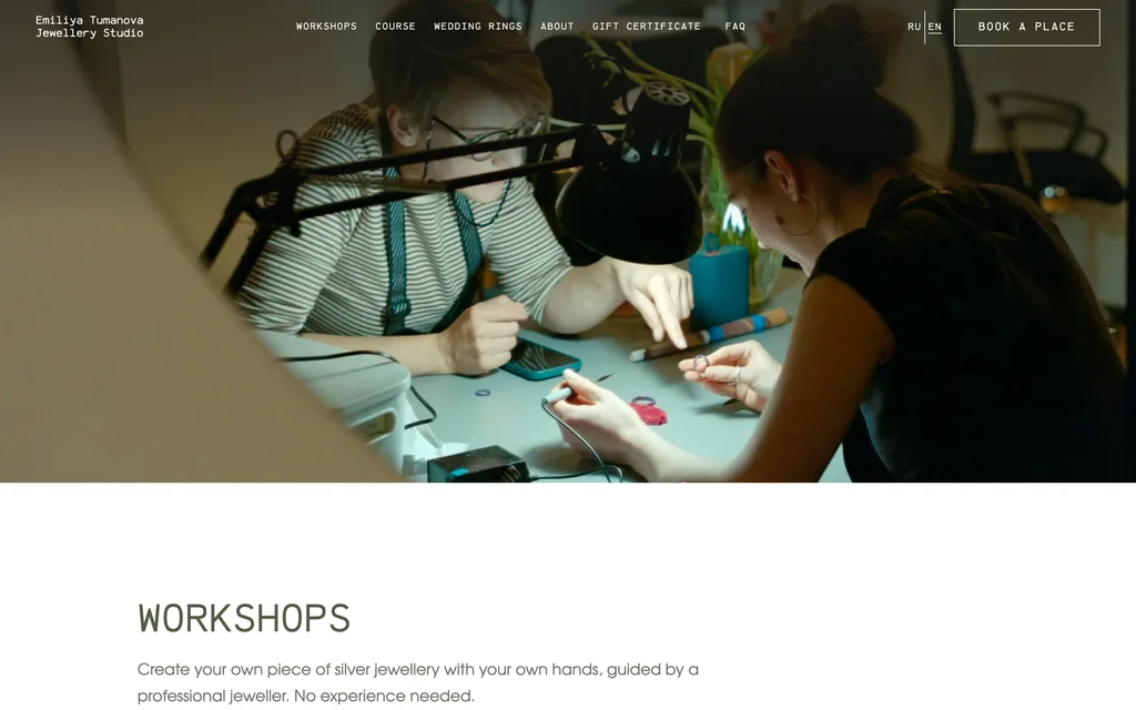 Emiliya Tumanova Studio — საიტის სქრინშოტი